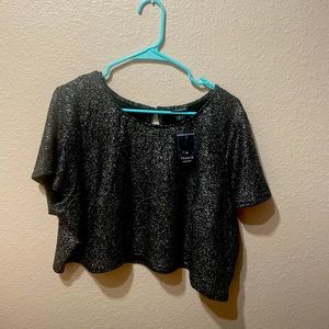 Torrid just the crop top. Black silver sequins